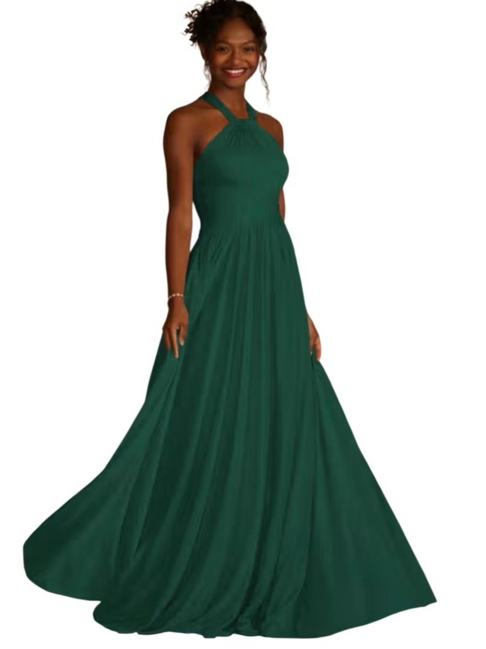 CELEBRATE DB STUDIO
High-Neck Mesh Dress with Full Skirt Lined Dark Green Sz 2